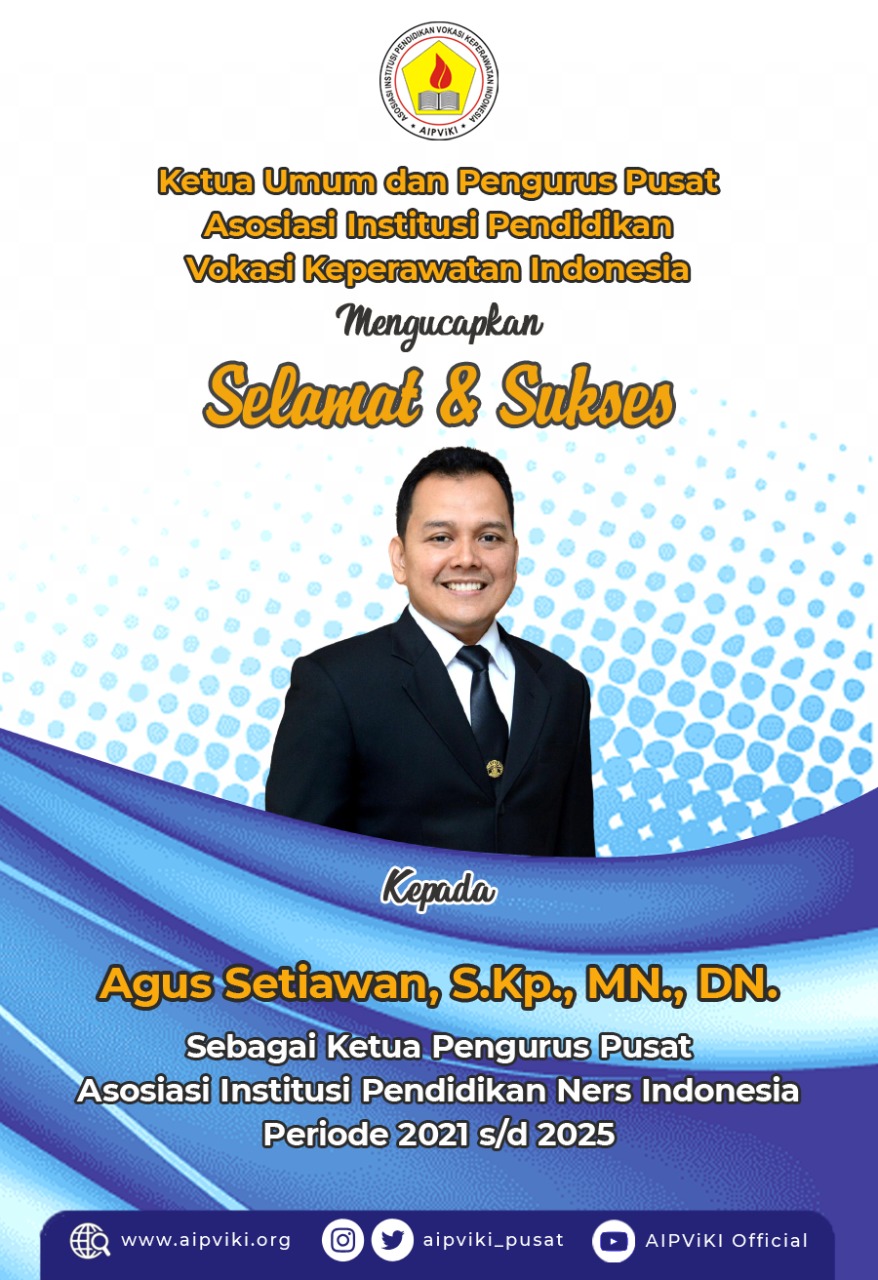 Read more about the article Selamat & Sukses kepada Bapak Agus Setiawan, S.Kp., MN., DN. sebagai Ketua Pengurus Pusat AIPNI
