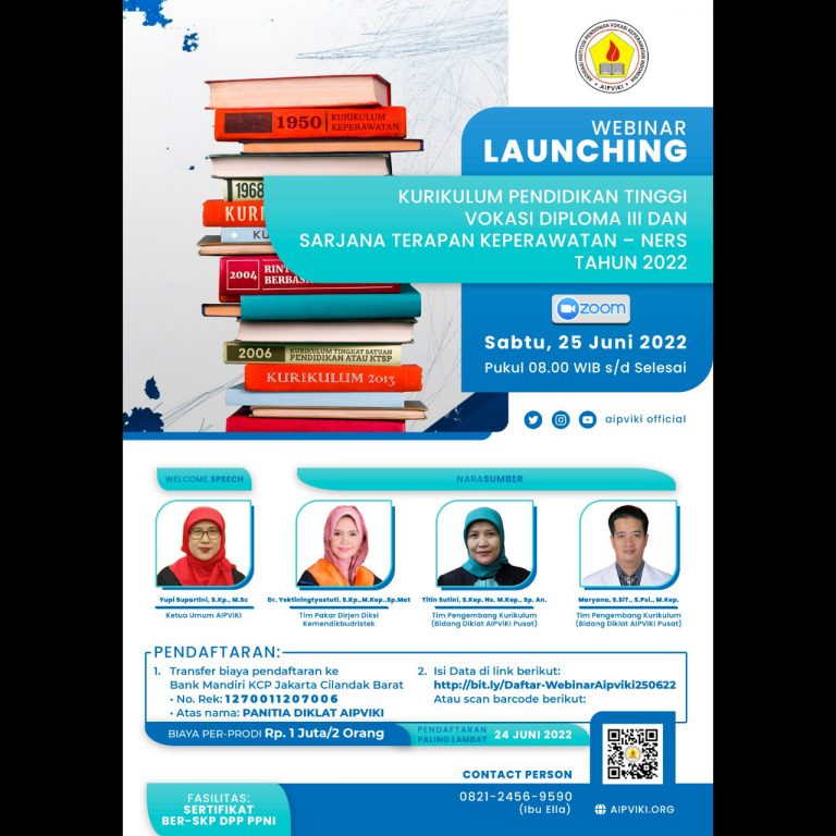 Read more about the article Webinar: Launching Kurikulum Pendidikan Vokasi Diploma III & Sarjana Terapan Keperawatan – Ners 2022
