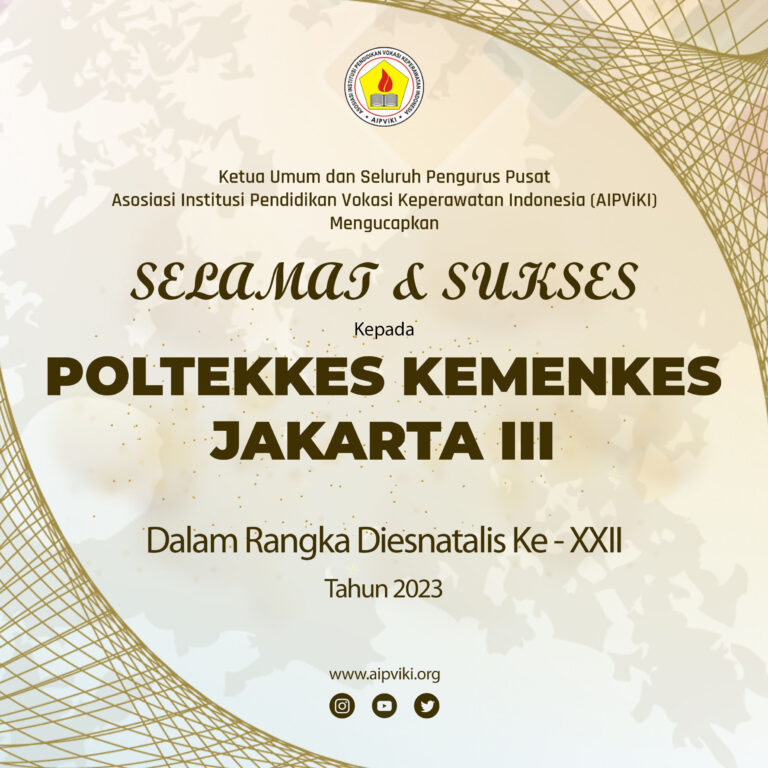 Read more about the article Selamat dan Sukses kepada Poltekkes Kemenkes Jakarta III dalam rangka Dies natalis Ke-XXII