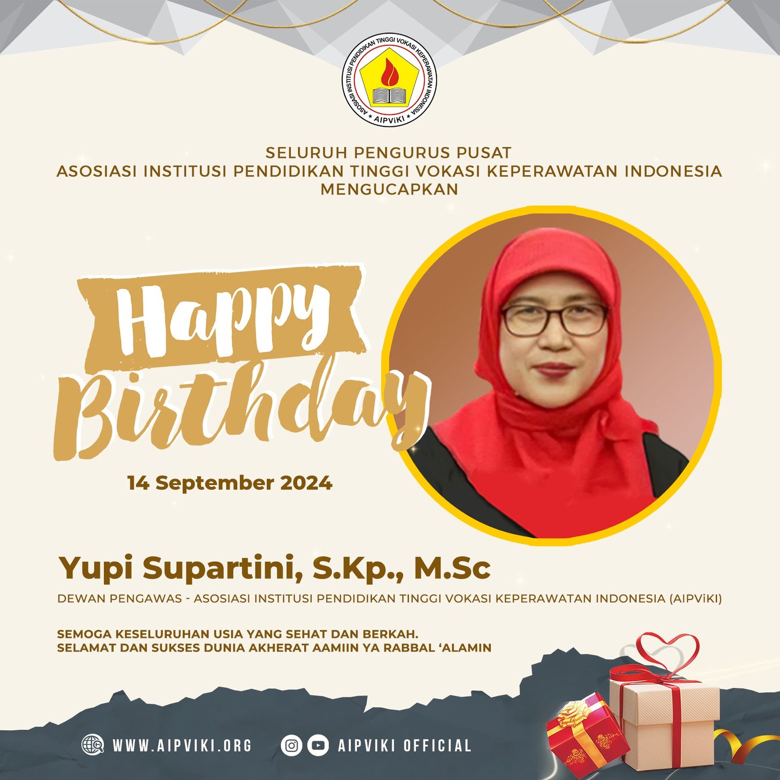 Read more about the article Selamat Ulang Tahun kepada Ibu Yupi Supartini, S.Kp., M.Sc