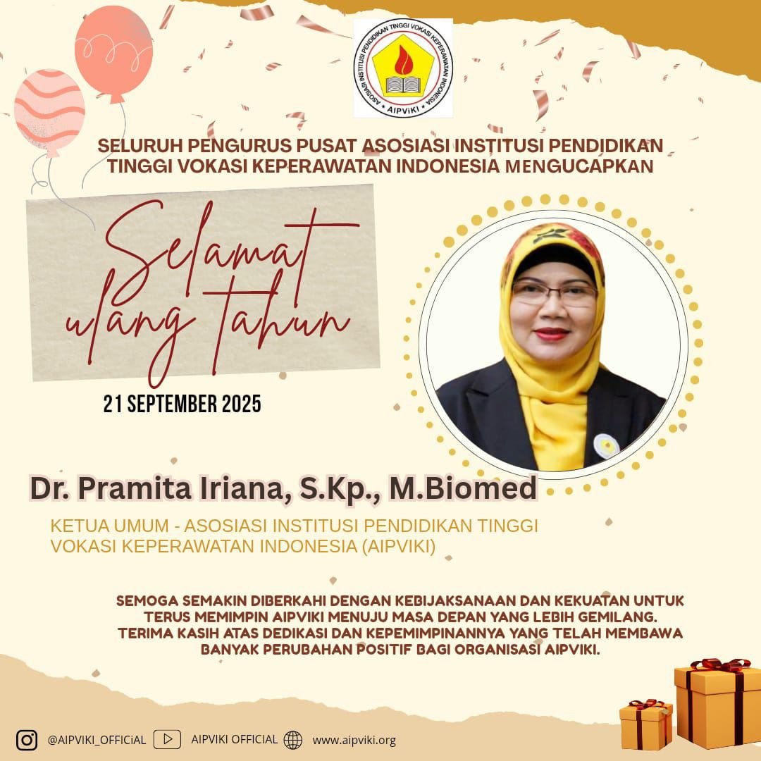Read more about the article Selamat Ulang Tahun kepada Dr. Pramita Iriana, S.Kp.,M.Biomed